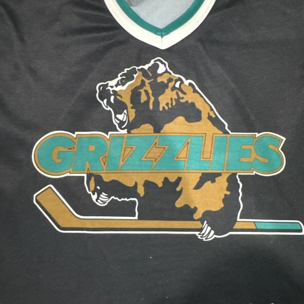 Vintage 1990s Denver Utah Grizzlies Bauer Black IHL Hockey Jersey Sz Adult L/XL